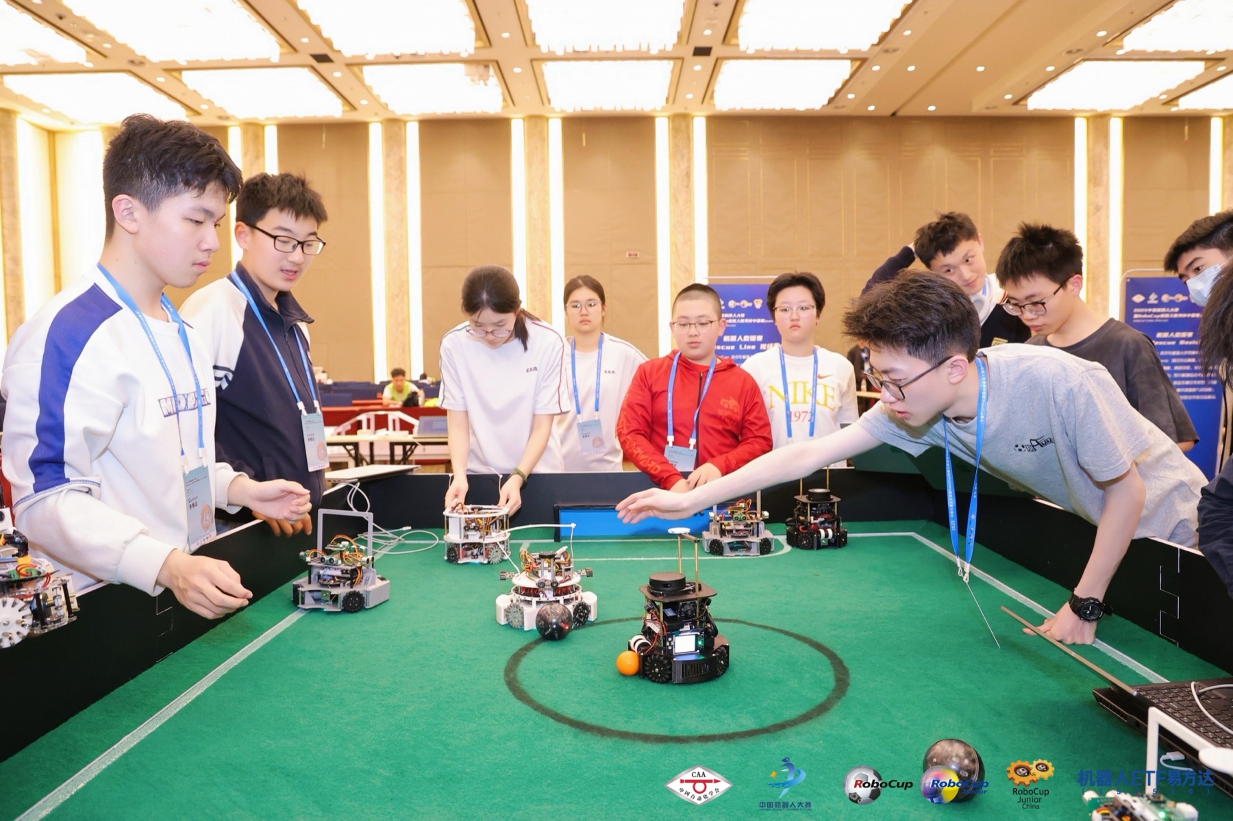 Xelerator robots on a RoboCup soccer field